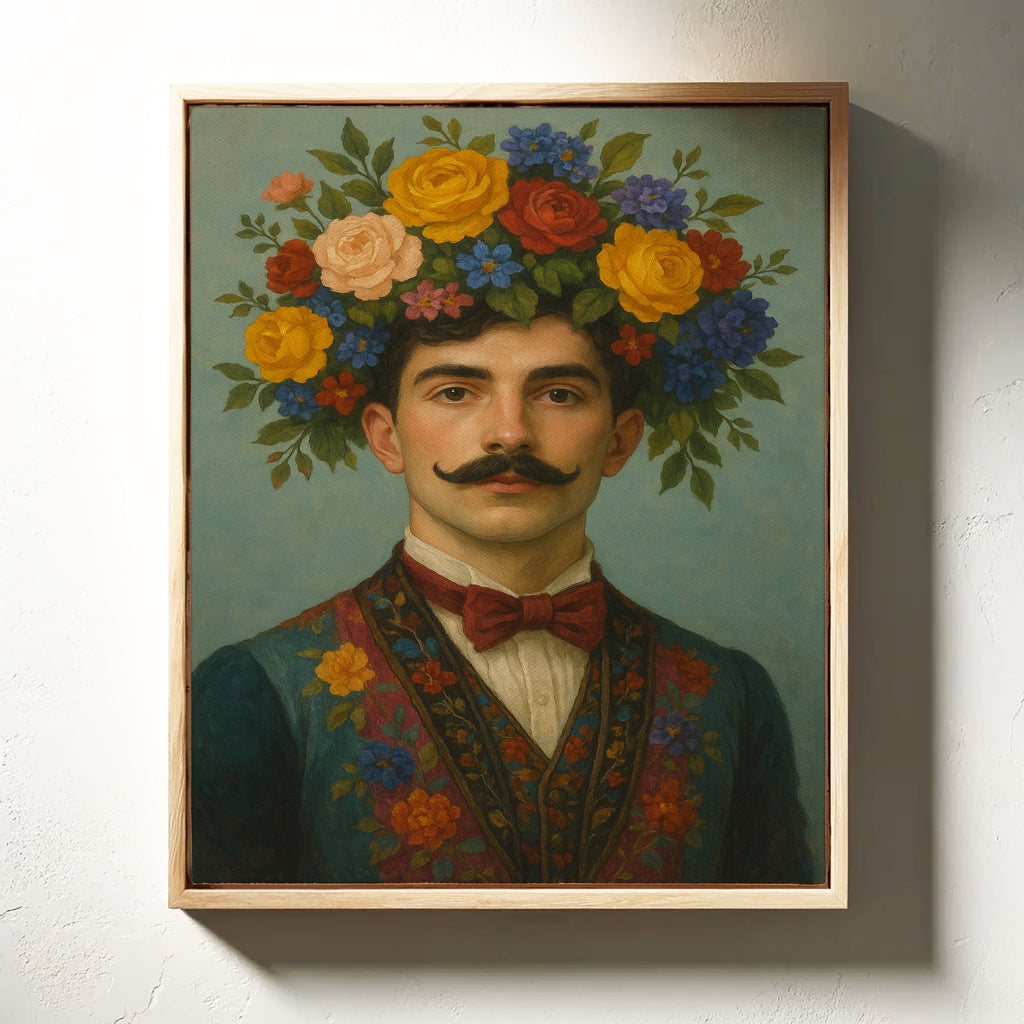 Floral Nobleman in Crimson Bowtie