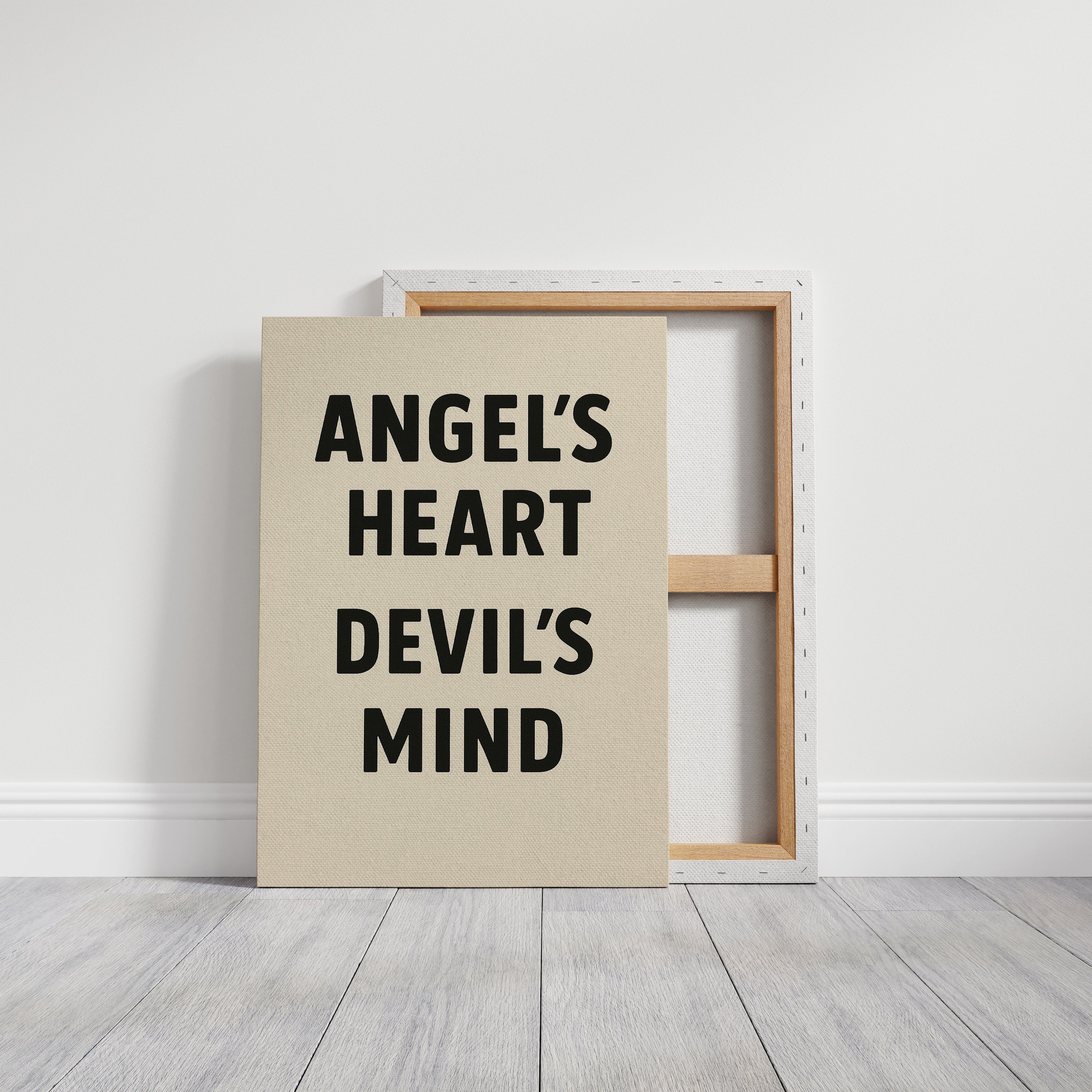 Angel’s Heart Devil’s Mind Typography Print