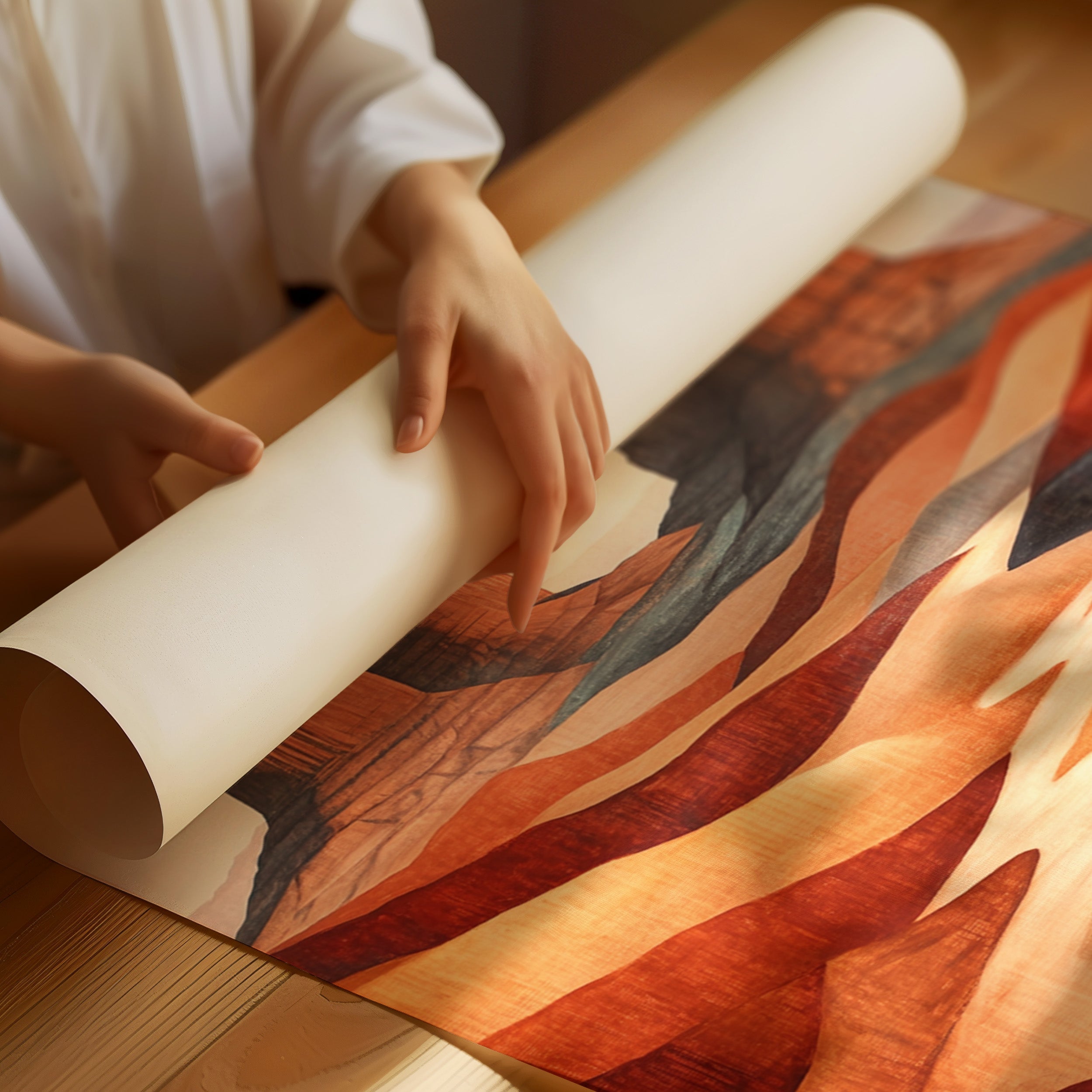 Abstract Desert Butte Canvas – Modern Southwest Wall Art