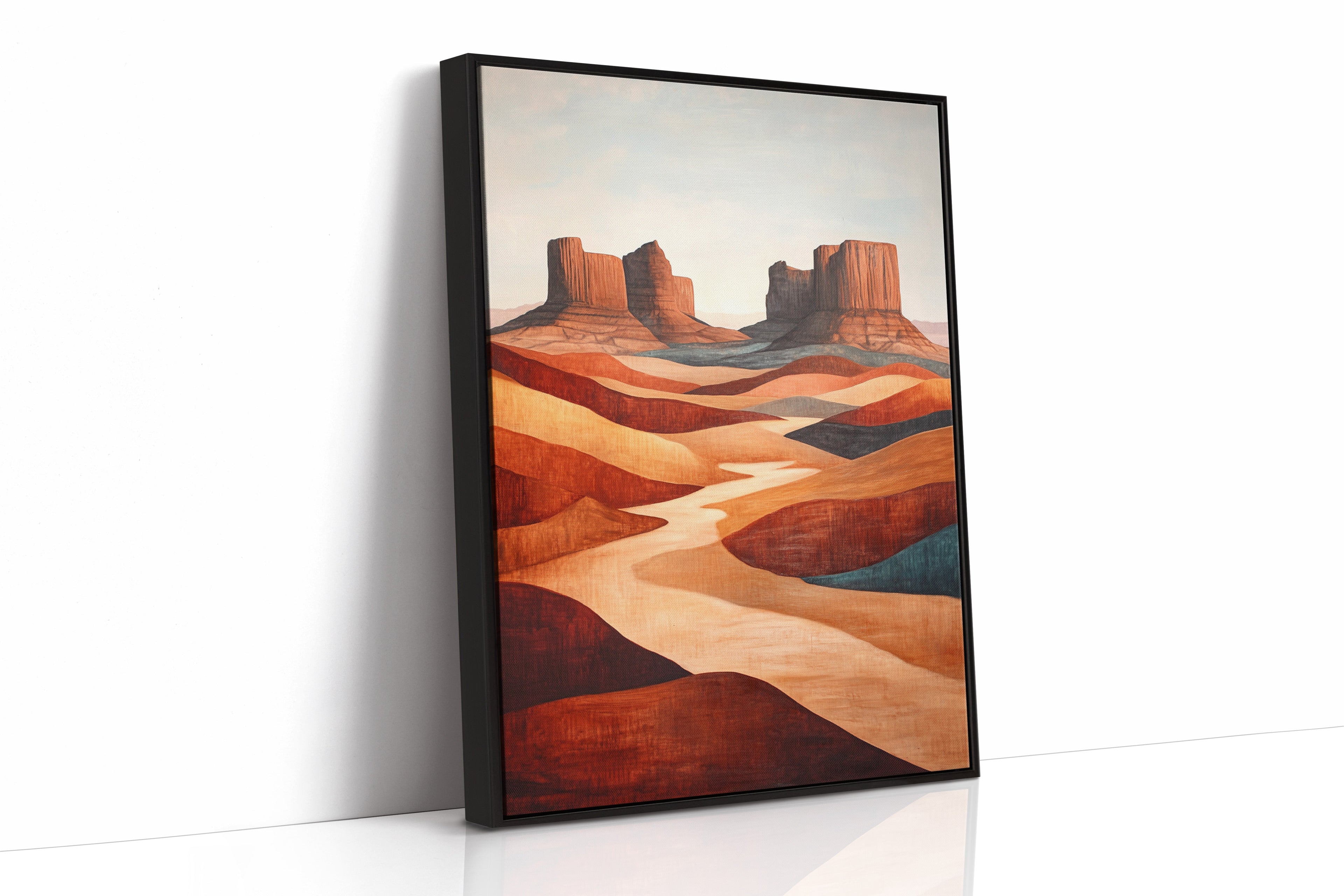 Abstract Desert Butte Canvas – Modern Southwest Wall Art