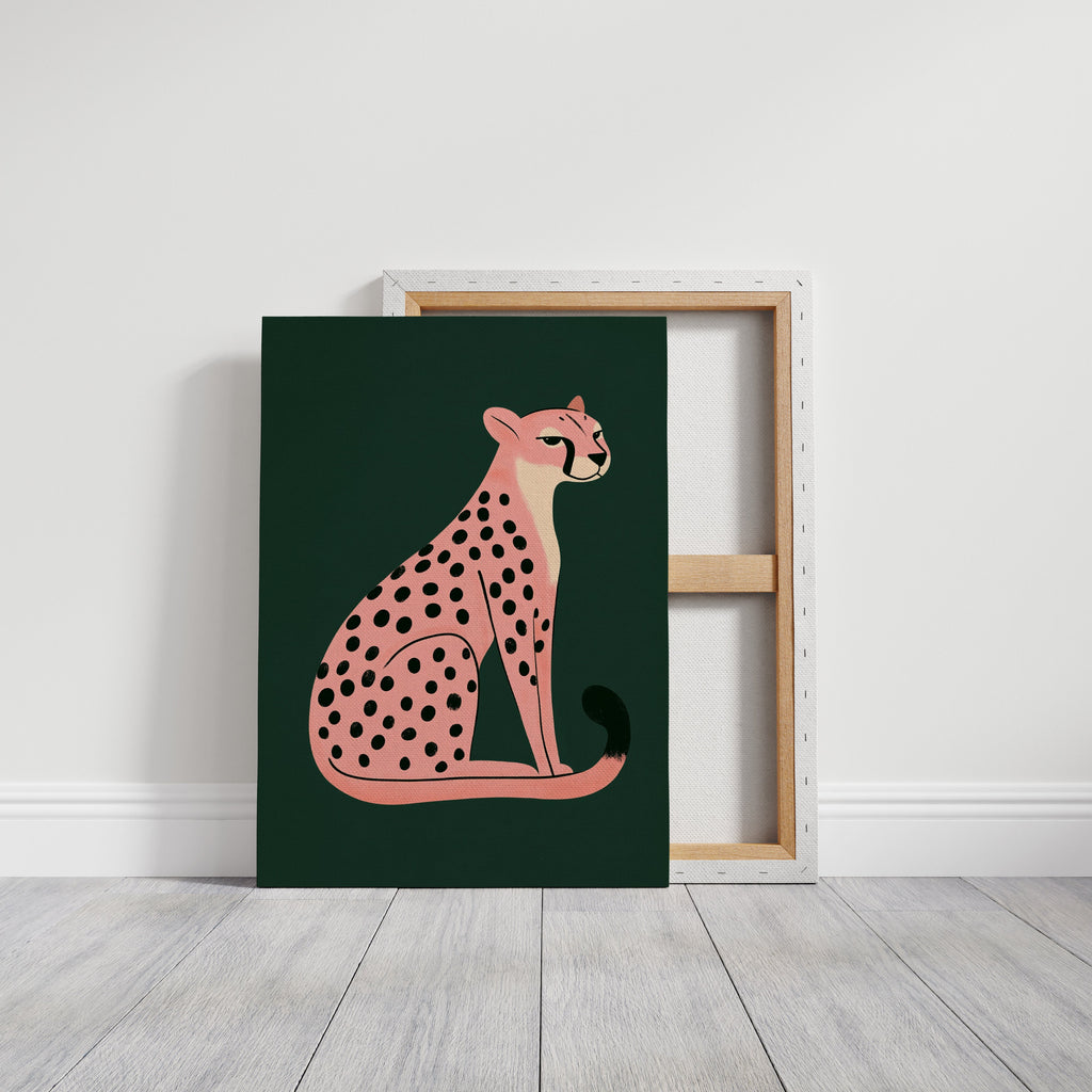 Sassy Coral Cheetah Illustration
